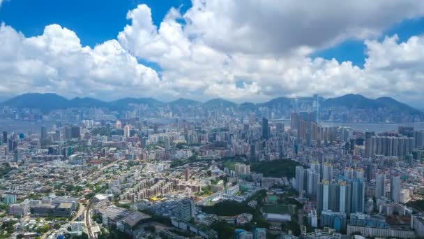 Hyperlapse Video Aus Der Luft Von Hongkong Bei Tag — Stockvideo