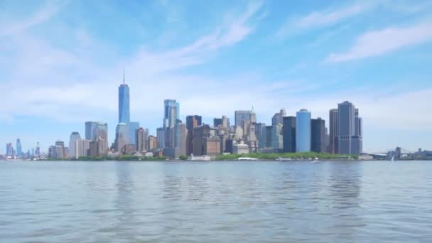 Hyperlapse Video Van Lower Manhattan Skyline Overdag — Stockvideo
