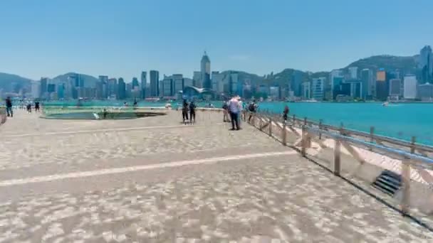 2017 Hyperlapse Відео Tsim Sha Tsui Набережній Гонконг Гонконг Китай — стокове відео