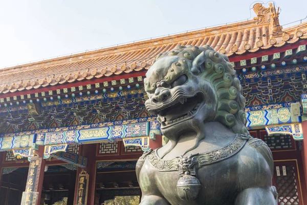 Bronze Lion Statue in Summer Palace, Beijing — Stock Photo, Image