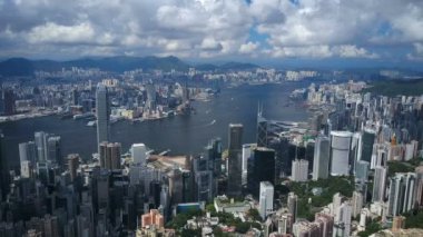 4 k hava video ve Victoria Limanı'Hong Kong