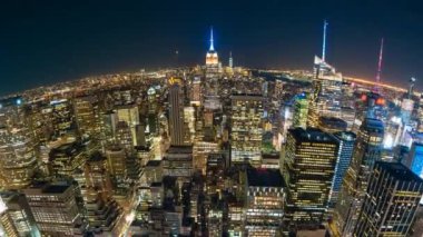 New York şehrinin gece 4 k timelapse video