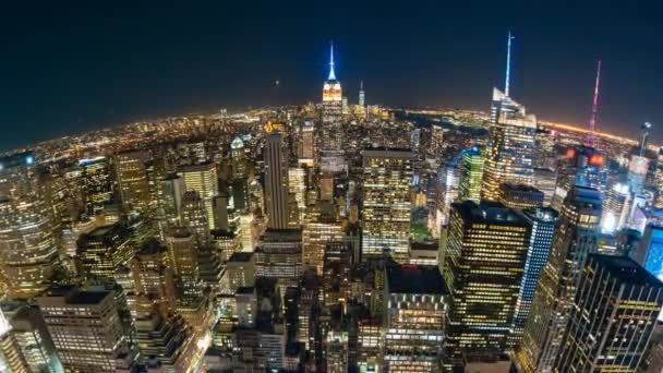 Timelapse Video Ciudad Nueva York Por Noche — Vídeos de Stock