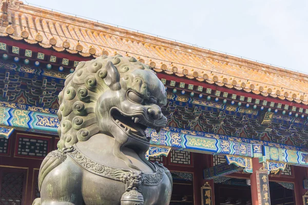 Bronze Lion Statue in Summer Palace, Beijing — Stock Photo, Image