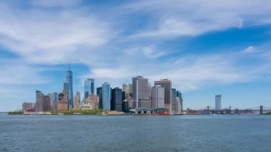 4 k hyperlapse video aşağı Manhattan Skyline gündüz