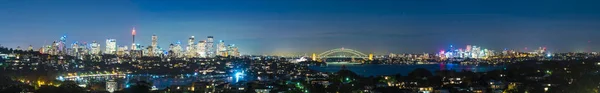 Panorama di Sydney di notte — Foto Stock