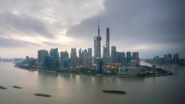 Şanghay gündoğumu, 4 k timelapse video