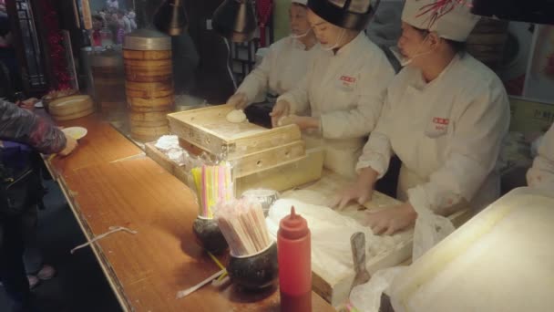 Xangai China Novembro 2017 Vídeo Chefs Fazendo Bolinhos Xangai Também — Vídeo de Stock