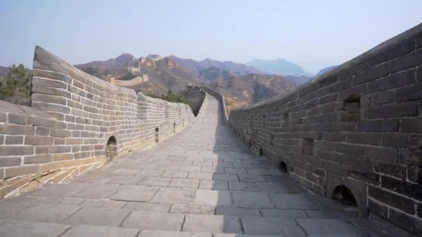 Steigender Schuss Von Jinshanling Große Mauer — Stockvideo