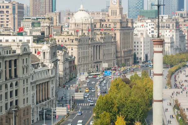 View of The Bund in Shanghai in the morning — Stock Photo, Image