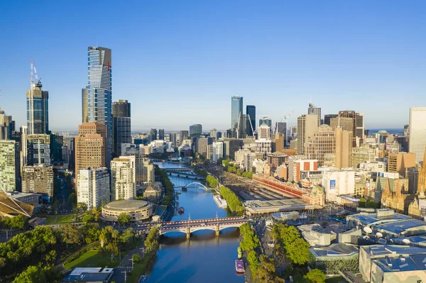 Aerial viewof Melbourne CBD in the morning — Stock Photo, Image