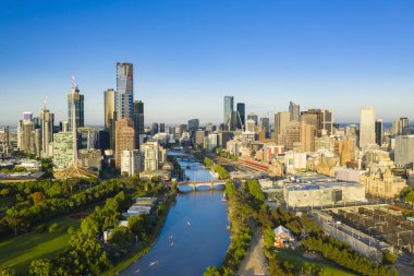 Melbourne Cbd havadan görünümü sabah
