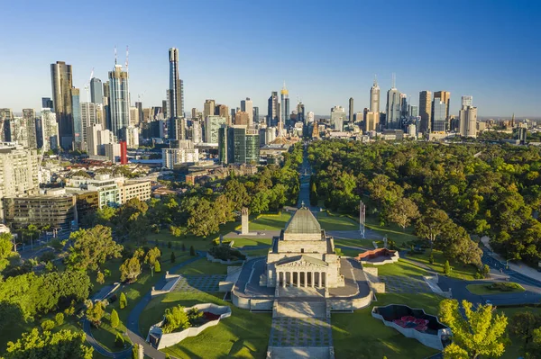 Letecký pohled na Melbourne Cbd — Stock fotografie