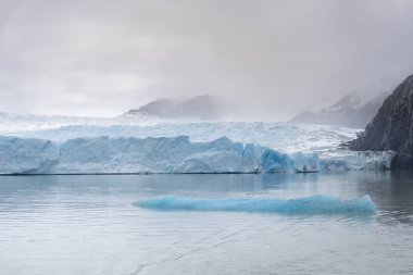 Torres del Paine Milli Parkı Şili'de gri Buzulu