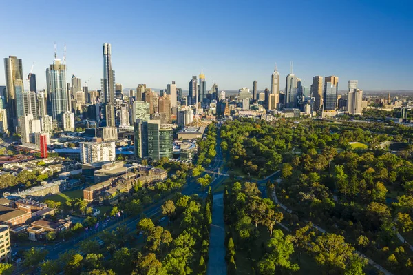 Luchtfoto van Melbourne Cbd — Stockfoto