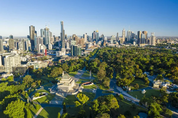 Luftaufnahme von Melbourne cbd Stockbild