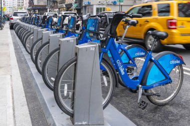 New York City'de kiralık bisikletler satırı