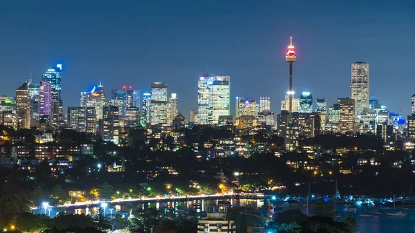 Skyline de Sydney CBD la nuit — Photo