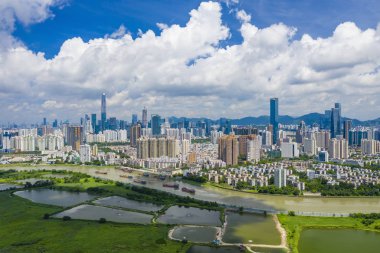 Çin 'de Shenzhen CBD havadan görünümü