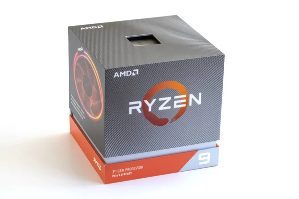 Derde generatie Ryzen-processor in box — Stockfoto