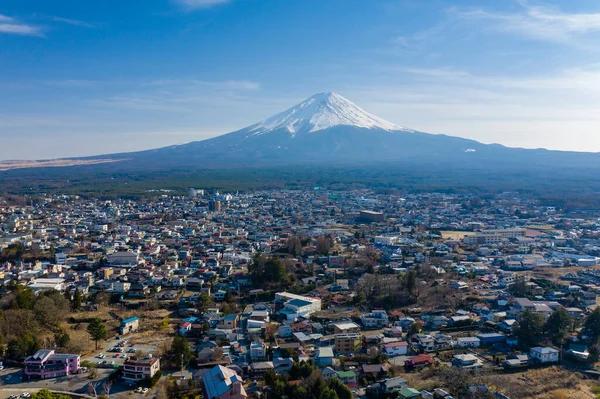 日本富士山的空中景观 — 图库照片