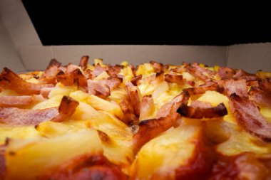 Paket pizzanın makro görüntüsü