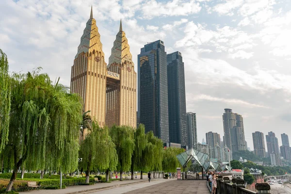 View of luxury hotels and residential buildings in Chongqing — Stock Photo, Image