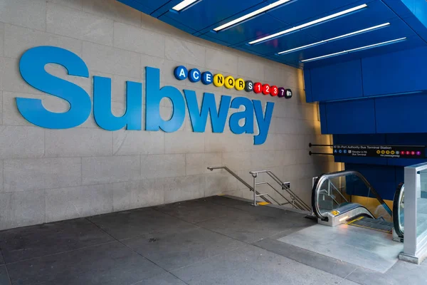 New York Usa May 2018 Sign Subway Station New York — Stock Photo, Image