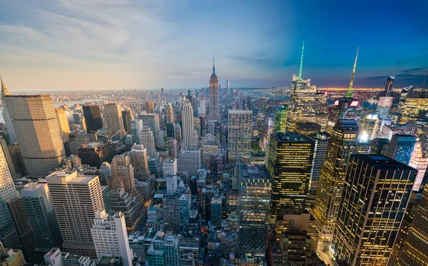 Imagen Compuesta Ciudad Nueva York Día Noche — Foto de Stock