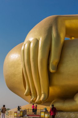 Büyük Buda heykeli, Wat Muang - Ang Thong, Tayland, Thailand, ihale el odaklanmak