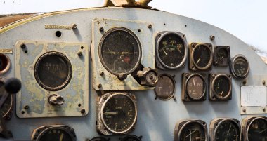 Khao Kho Mountain - Phetcha eski uçağın kokpit Pano