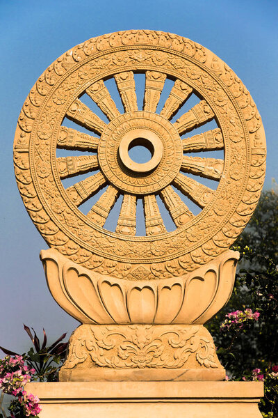 Dharmachakra, Wheel of Life, Laterite Stone at Wat Phra That Pha