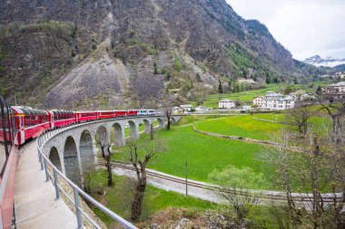 Bernina Express viyadüktan geçiyor
