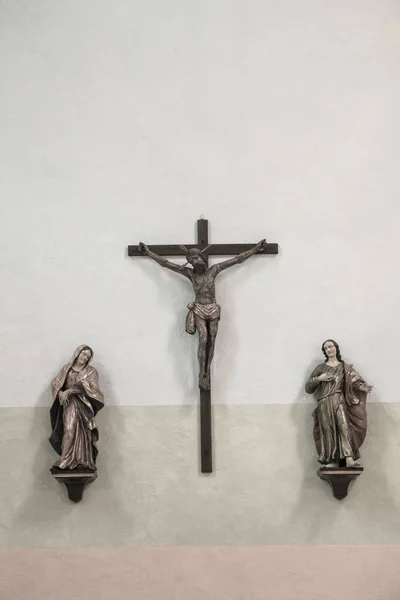 Jesus Crucified at Rom.-Katholische Kirchgemeinde Interlaken - I — Stock Photo, Image