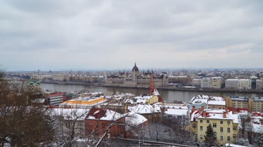 Budapeşte: Tepeden görünümüne Macaristan Parlamentosu'nun bina