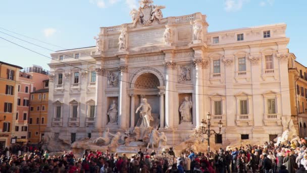 Roma Marzo 2018 Turisti Vicino Alla Fontana Trevi Roma — Video Stock