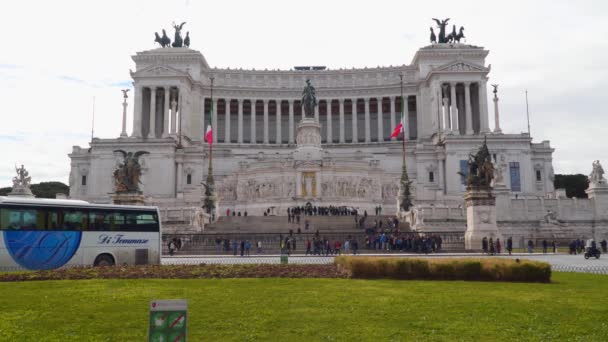 Rome Olaszország Március 2018 Piazza Venezia Található Központi Hub Róma — Stock videók