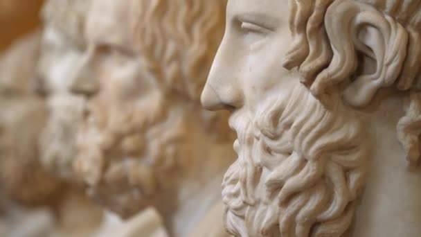 Rome Italy March 2018 Vatican Museums Rome Ancient Marble Busts — Stock Video