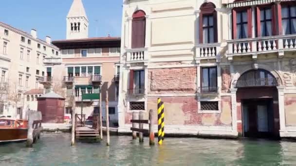 Venice Italy March 2018 Buildings Banks Grand Canal Venice View — Stock Video