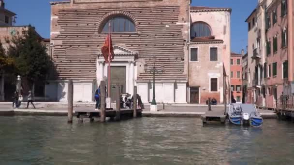 Venice Italy March 2018 Embankment Grand Canal Venice View Floating — Stock Video