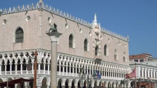 Venedig Italien Med Dogerna Palace — Stockvideo