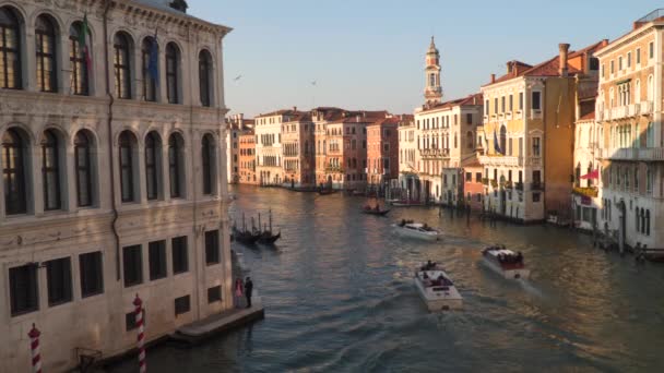 Veneza Itália Março 2018 Vista Panorâmica Famoso Canal Grande Famosa — Vídeo de Stock