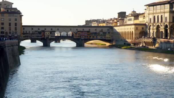 Γέφυρα Ponte Vecchio Της Φλωρεντίας Ιταλία — Αρχείο Βίντεο