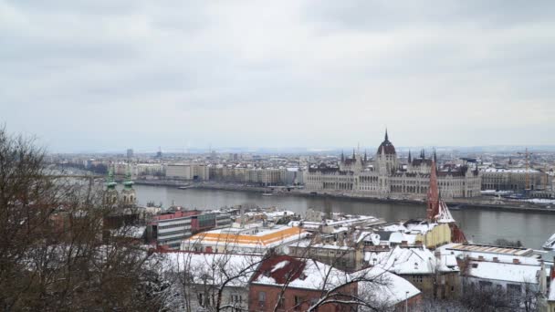 Edificio Del Parlamento Húngaro Budapest — Vídeo de stock