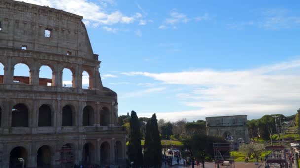 Roma Talya Colosseum Veya Coliseum Olarak Bilinen Flavius Amfi Oval — Stok video