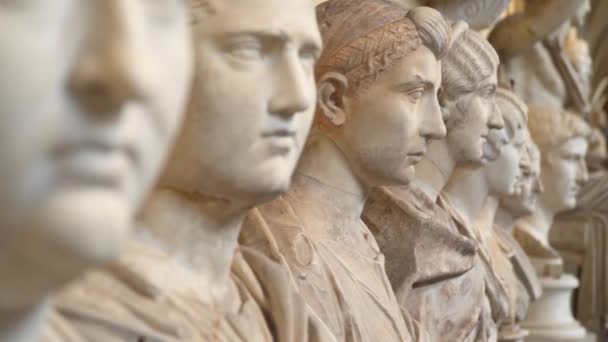 Rome Italië Maart 2018 Standbeelden Vaticaanse Musea — Stockvideo