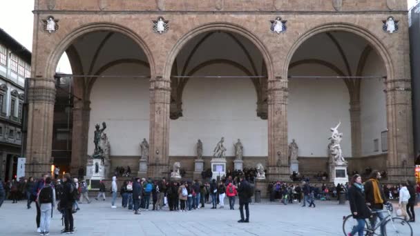 Den Loggia dei Lanzi — Stockvideo