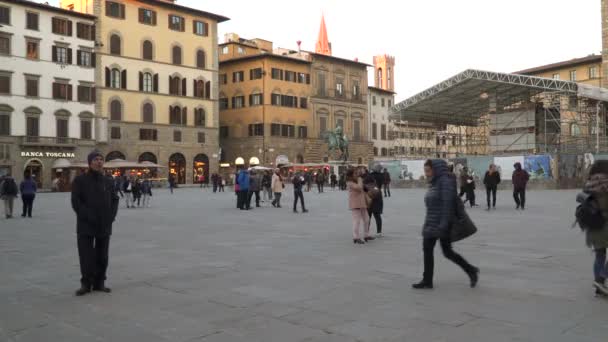 Florenz Italien März 2018 Piazza Della Signoria Florenz Toskana Italien — Stockvideo