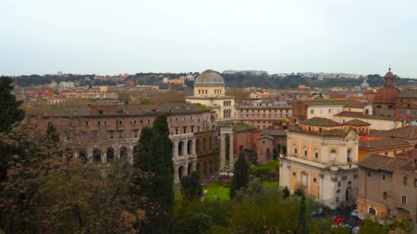 Rome City Ancient Theatre Marcellus — Stock Video