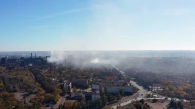 Havadan görünümü Smog şehri.
